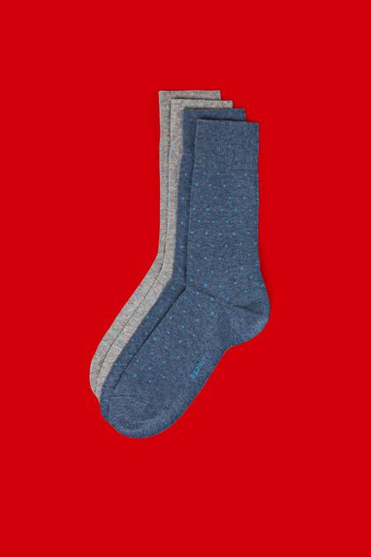 2er-Set Socken mit Pünktchenmuster, Bio-Baumwolle, GREY/BLUE, overview