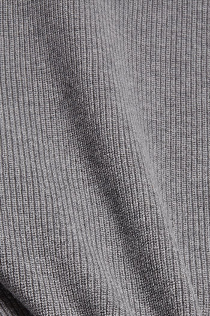 Pullover mit Rundhalsausschnitt, 100 % Baumwolle, MEDIUM GREY, detail image number 4