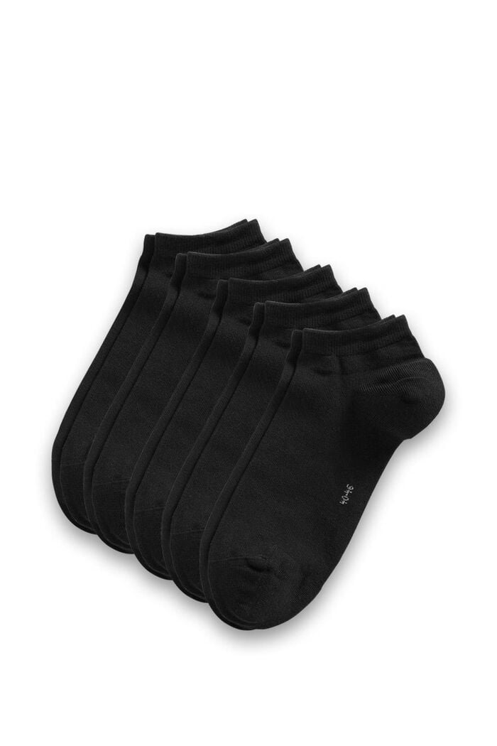 5er-Pack Sneaker-Socken aus Baumwoll-Mix, BLACK, overview