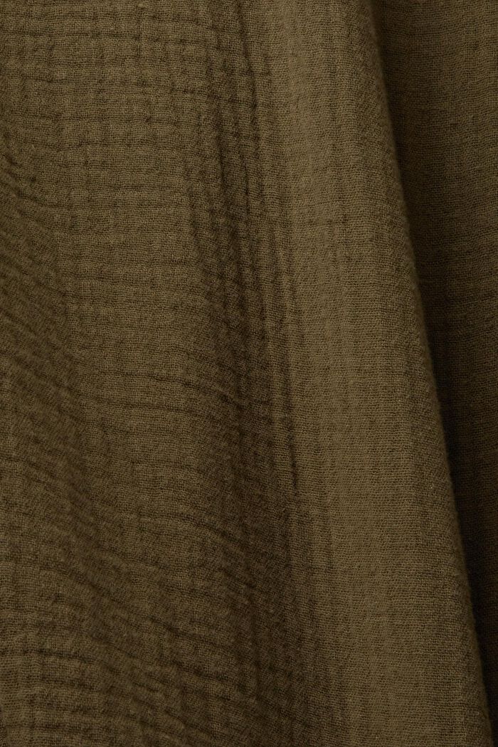 Musselinhemd aus nachhaltiger Baumwolle, KHAKI GREEN, detail image number 5