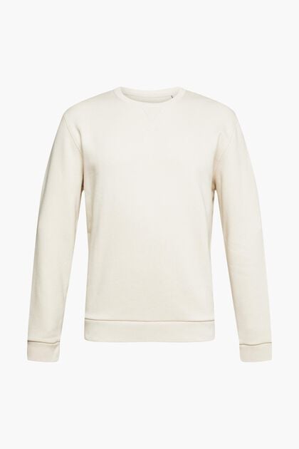 Unifarbenes Sweatshirt im Regular Fit, CREAM BEIGE, overview