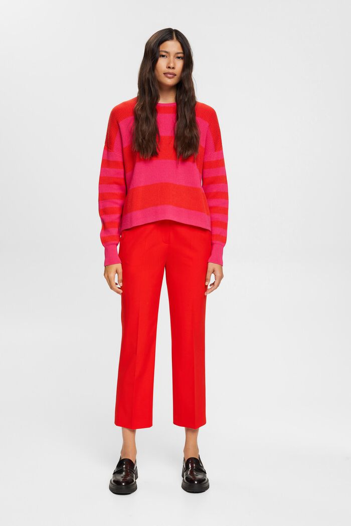 Pullover mit Streifenmuster, 100% Baumwolle, PINK FUCHSIA, detail image number 2