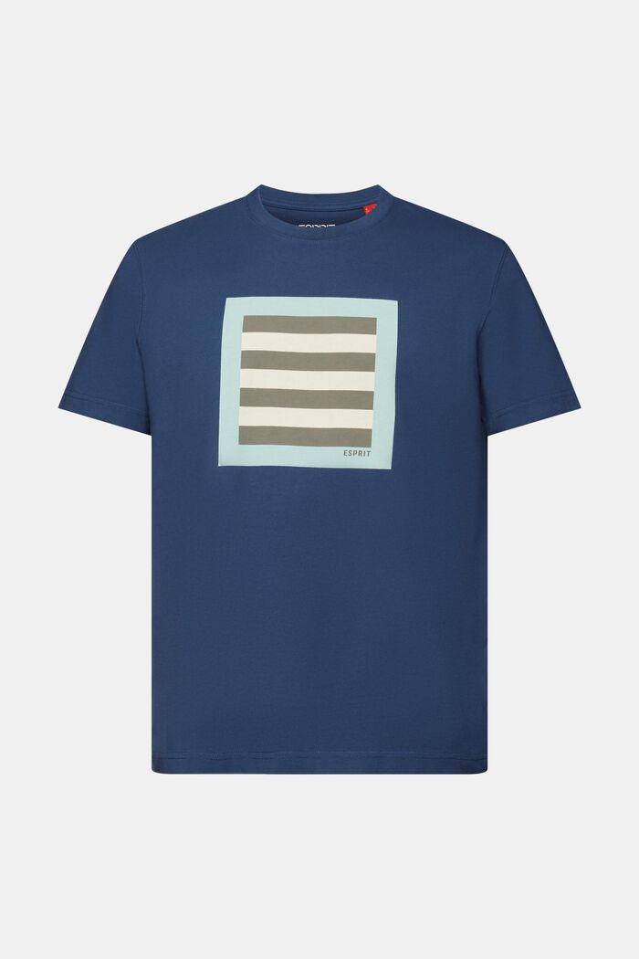T-Shirt aus Baumwolljersey mit Grafikprint, GREY BLUE, detail image number 5