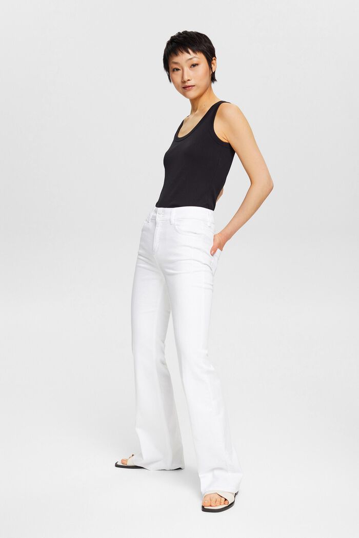 Bootcut-Jeans mit Bügelfalte, WHITE, detail image number 6