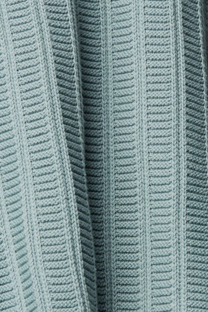 Grobstrickpullover mit kurzem Reißverschluss, GREY BLUE, detail image number 1