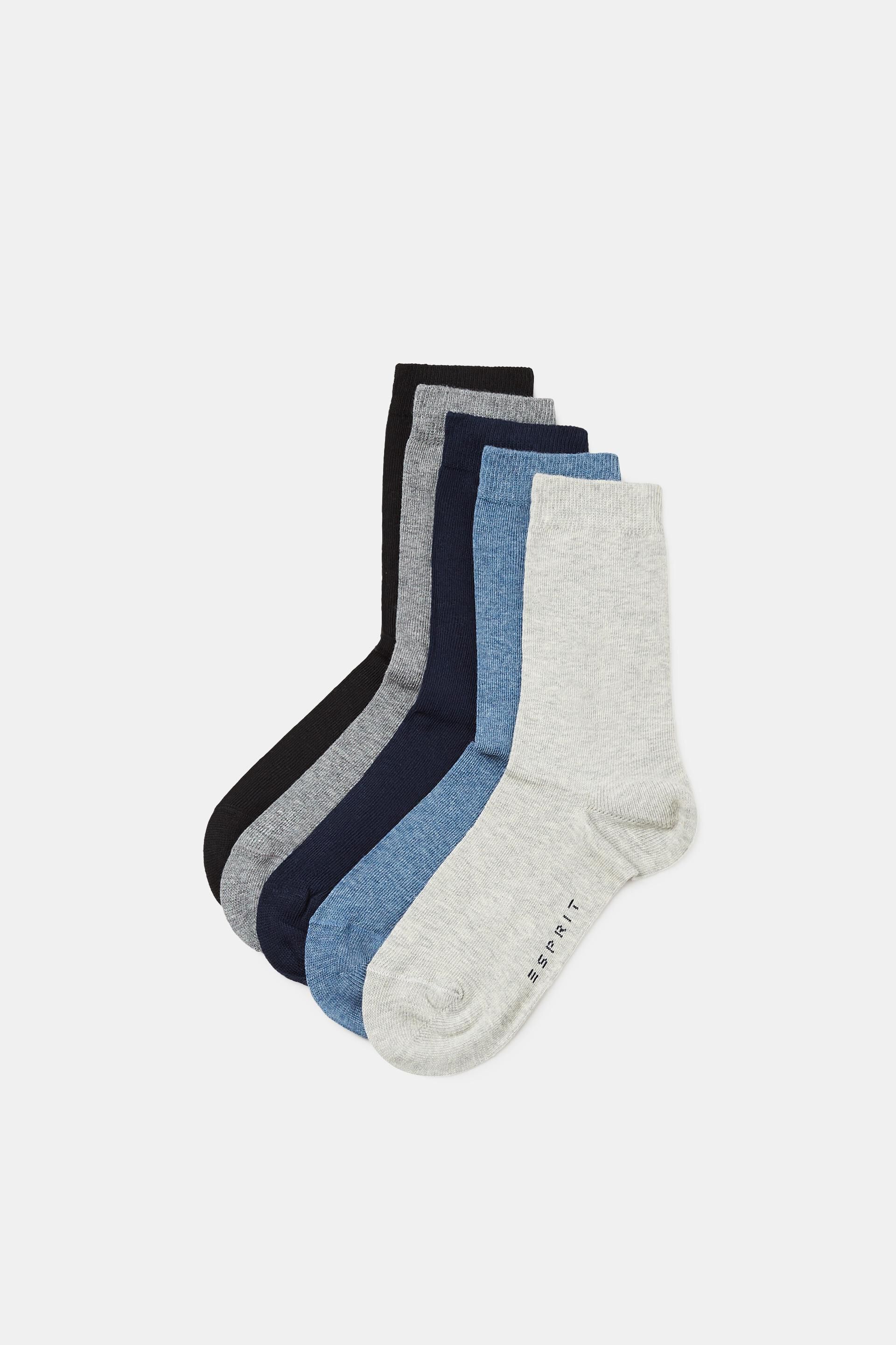 ESPRIT Socken Foot Logo 2-Pack Bio Baumwolle Kinder grau blau viele weitere Farben verstärkte Kindersocken ohne Muster atmungsaktiv dünn und einfarbig im Multipack Doppelpack 2 Paar 