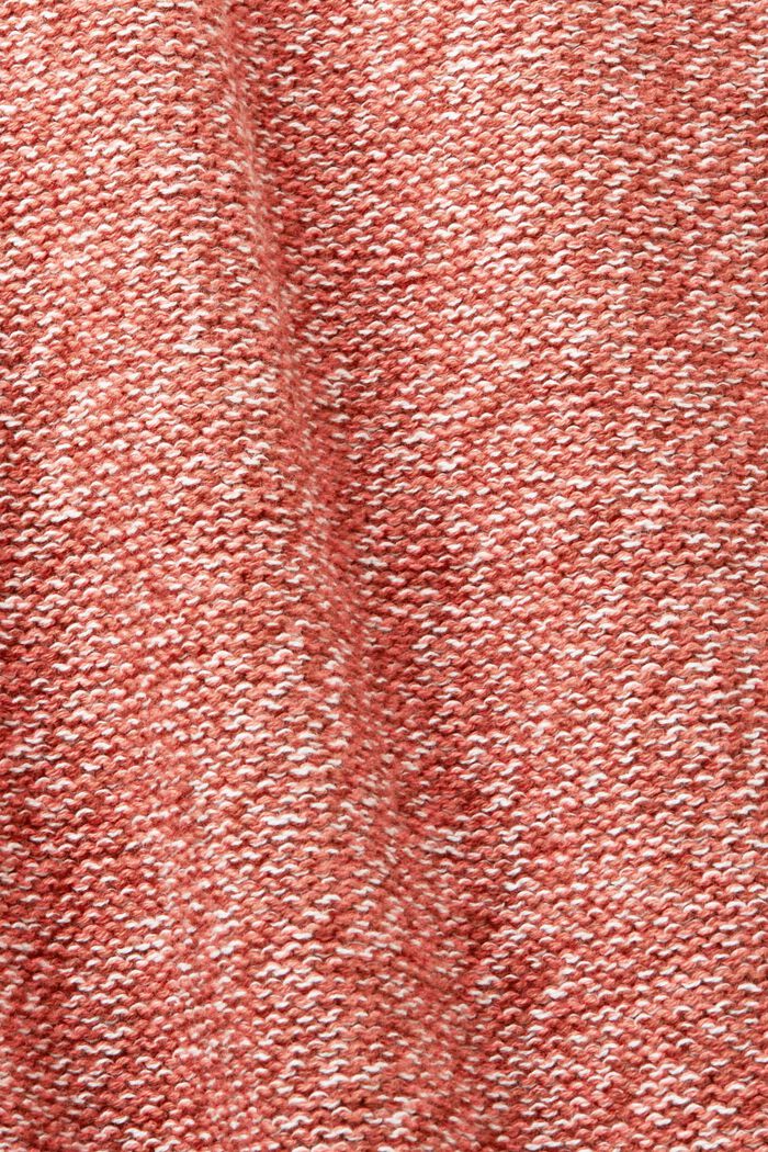 Langer Cardigan mit offener Front, 100 % Baumwolle, CORAL RED, detail image number 4