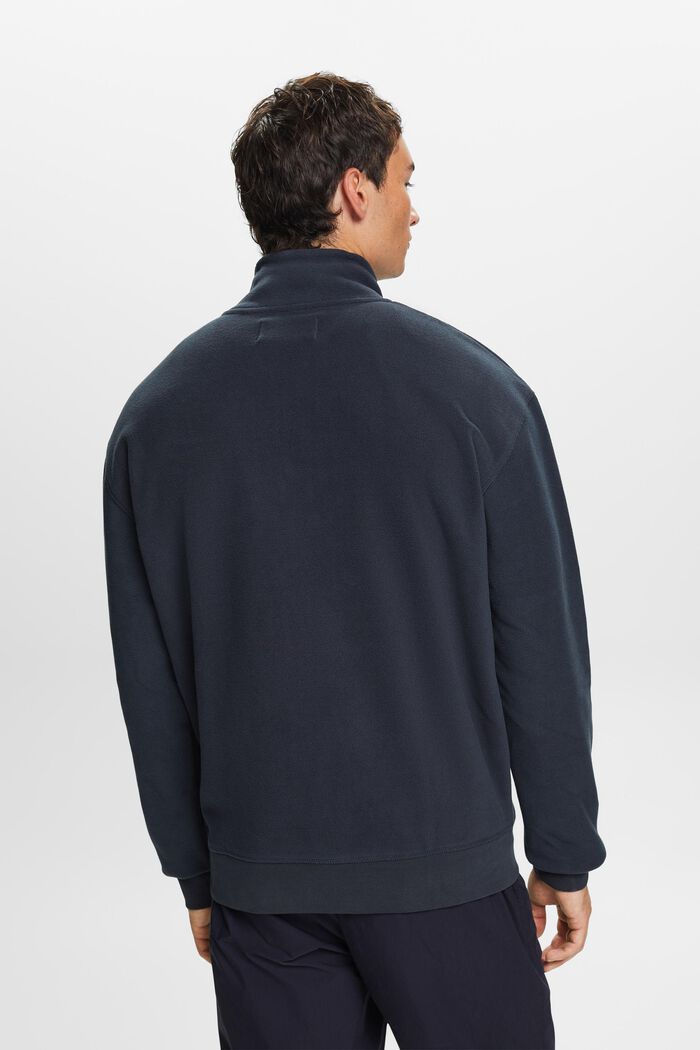 Fleece-Sweatshirt mit halbem Zipper, PETROL BLUE, detail image number 3