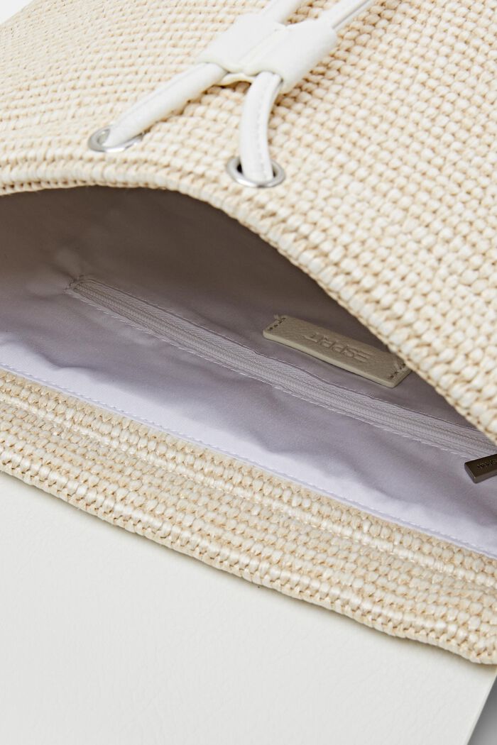Hobo Bag aus Materialmix, OFF WHITE, detail image number 3