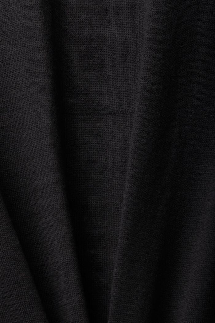 Strickcardigan aus reiner Baumwolle mit Kapuze, BLACK, detail image number 4