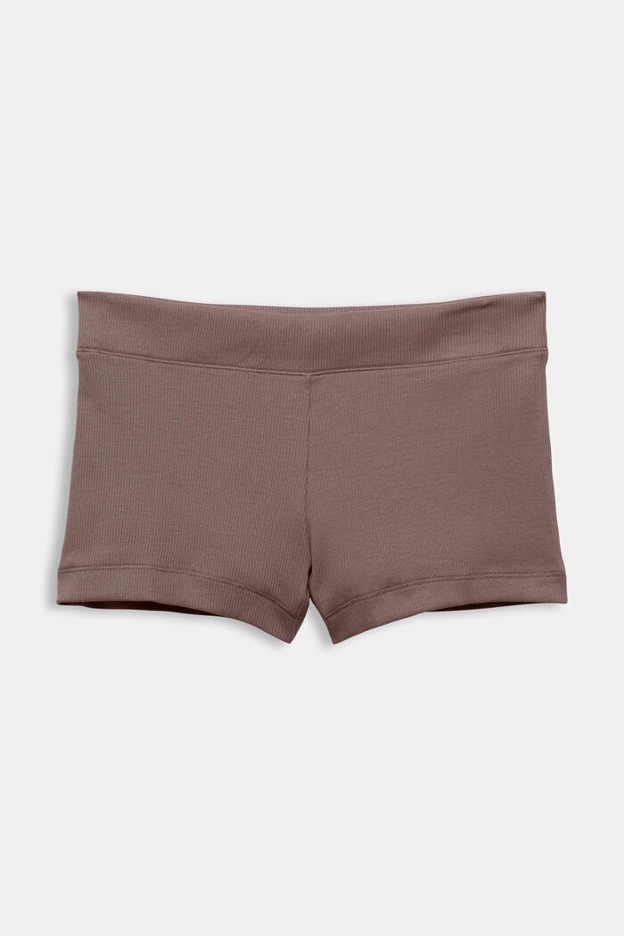Gerippte Shorts aus Baumwolle, TAUPE, overview