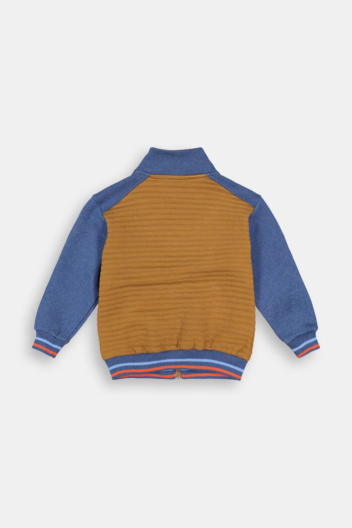 Zipper-Sweatshirt aus Baumwoll-Mix, RUST BROWN, detail image number 1