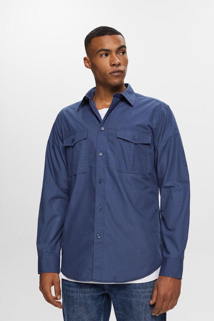 Utility-Hemd aus Baumwolle, GREY BLUE, detail image number 3
