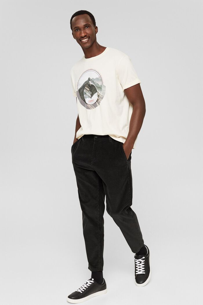 Jersey-T-Shirt mit Print, Bio-Baumwolle, OFF WHITE, detail image number 5