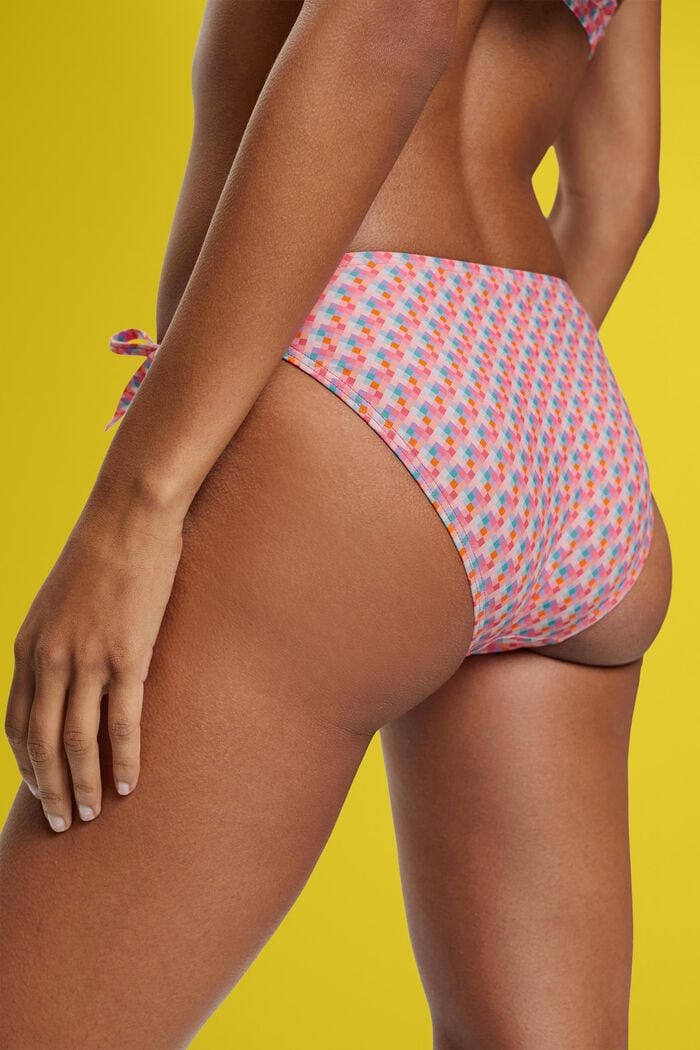 Mehrfarbige Bikinihose mit Bändern, PINK FUCHSIA, detail image number 3