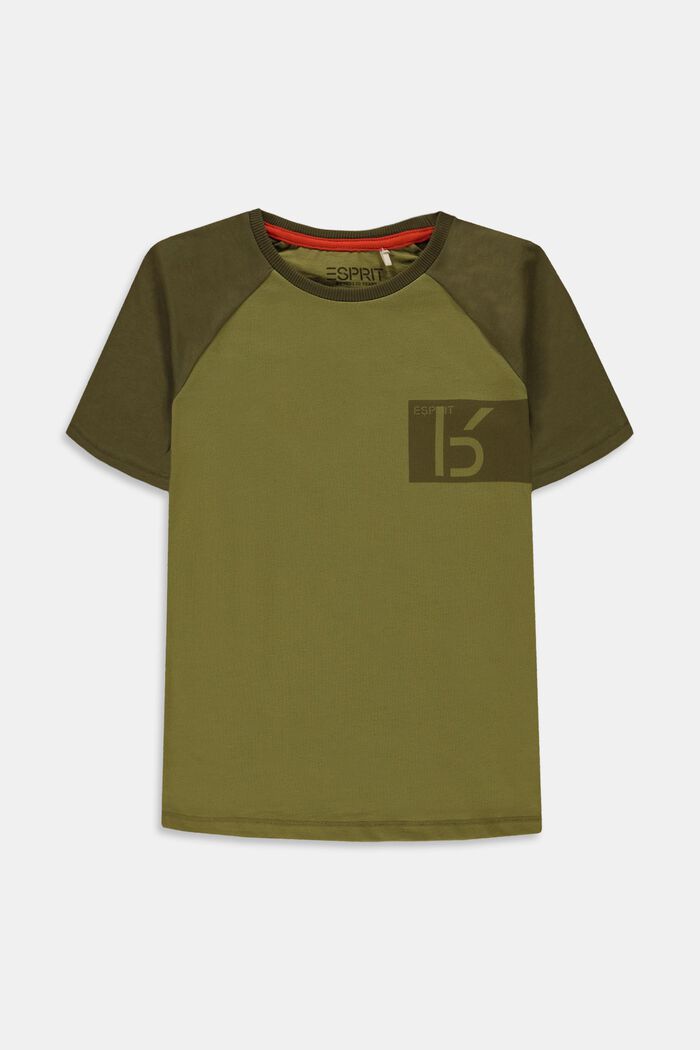 T-Shirt mit Print aus 100% Baumwolle, LEAF GREEN, detail image number 0