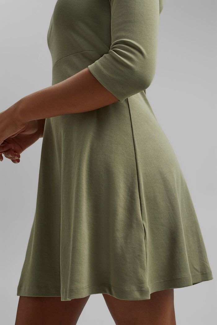 Jersey-Kleid aus Organic Cotton, KHAKI GREEN, detail image number 3
