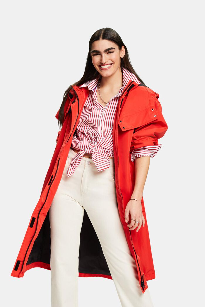 Mantel mit abnehmbarer Kapuze, RED, detail image number 0