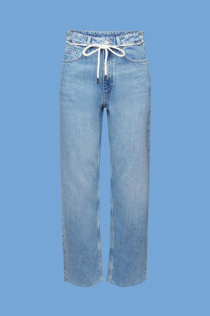 Verkürzte Jeans in Dad-Passform, BLUE LIGHT WASHED, overview