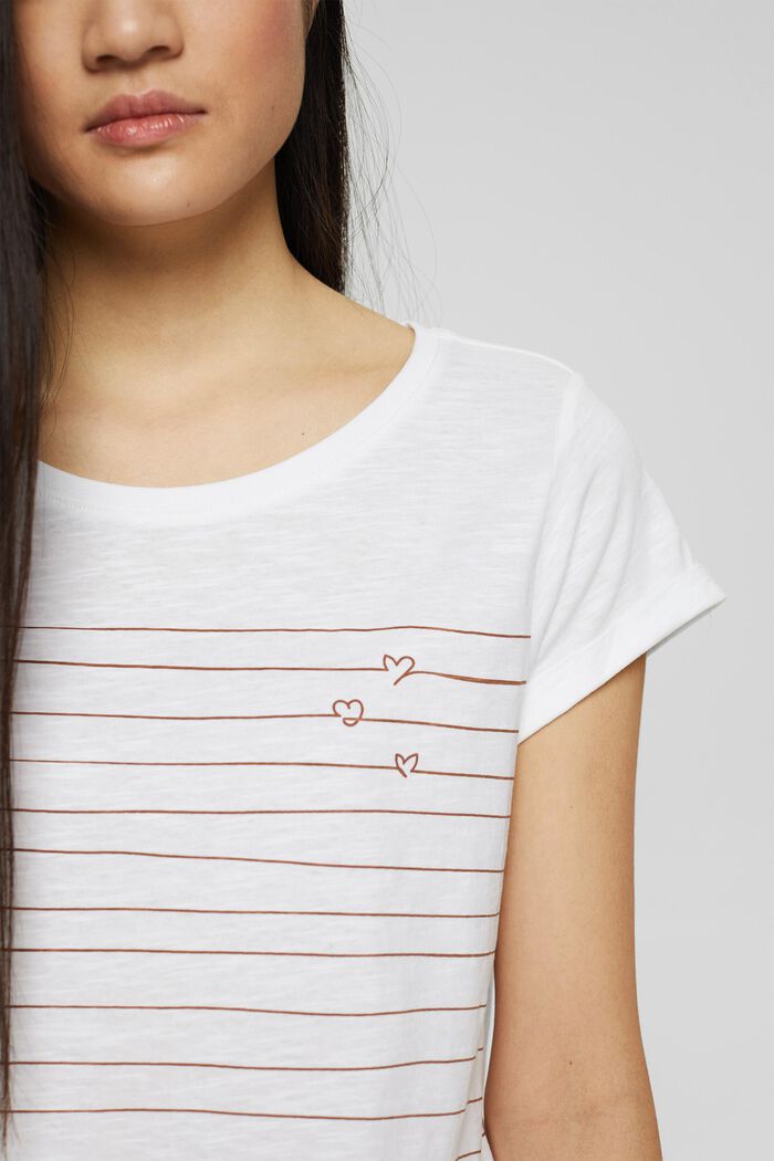T-Shirt mit Print, 100% Baumwolle, WHITE, detail image number 2