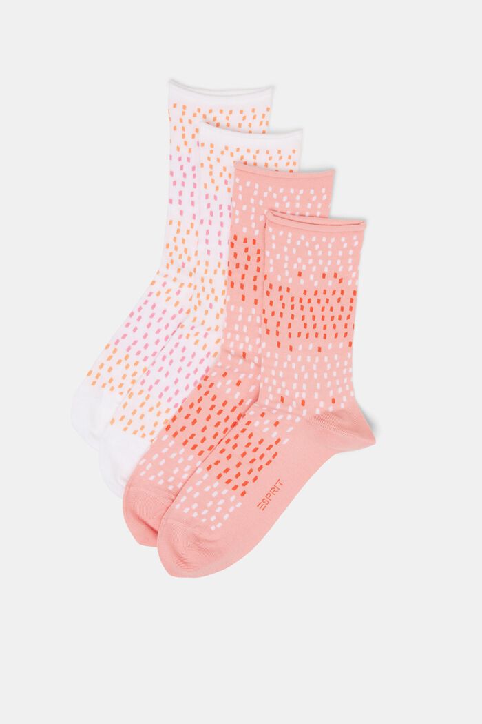 2er-Pack Socken mit Punktemuster, Bio-Baumwolle, ROSE/WHITE, detail image number 0