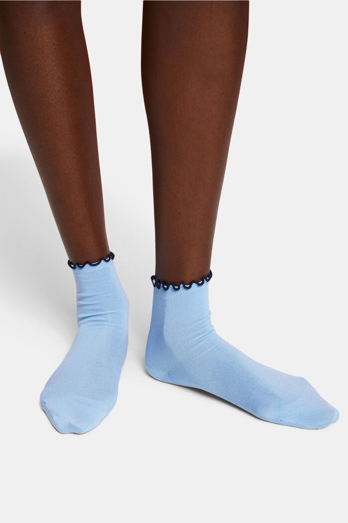 2er-Pack halbhohe Socken mit Rüschen, NAVY/LIGHT BLUE, detail image number 1