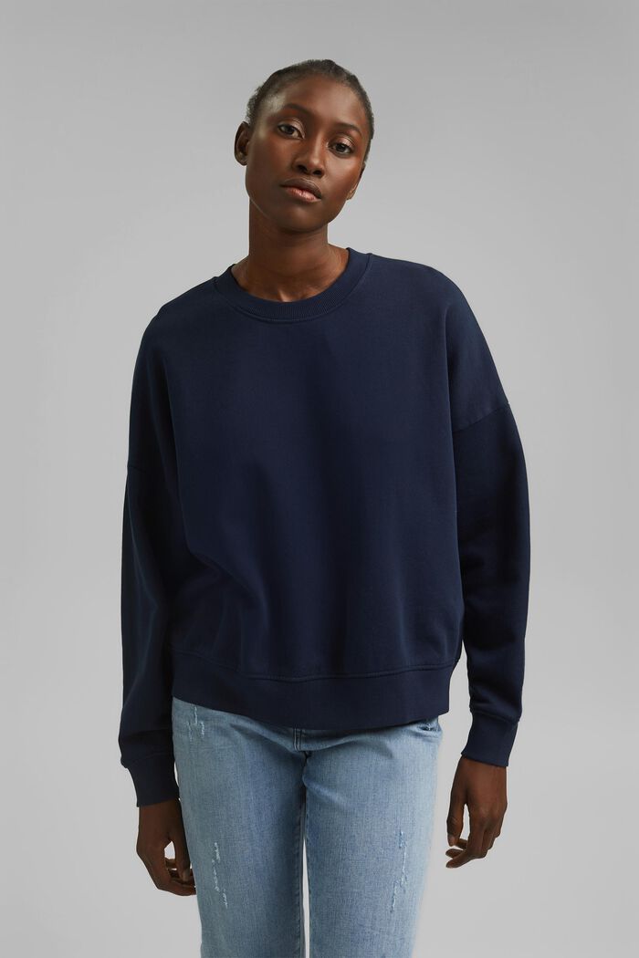 Sweatshirt aus 100% Bio-Baumwolle, NAVY, overview