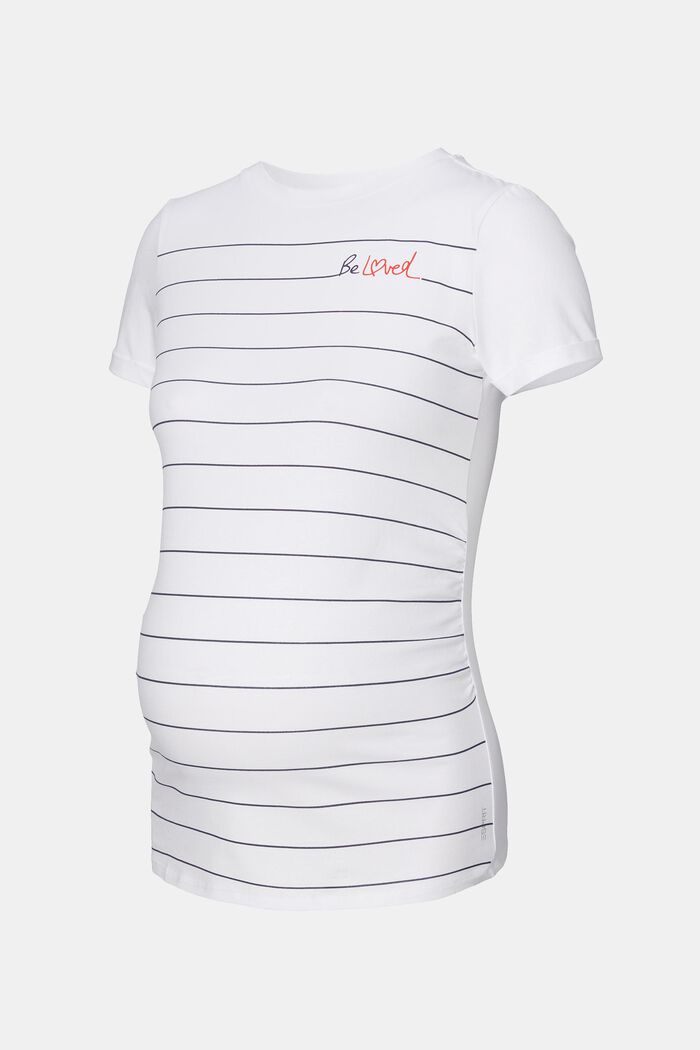 T-Shirt mit Streifen, Bio-Baumwolle, BRIGHT WHITE, detail image number 4