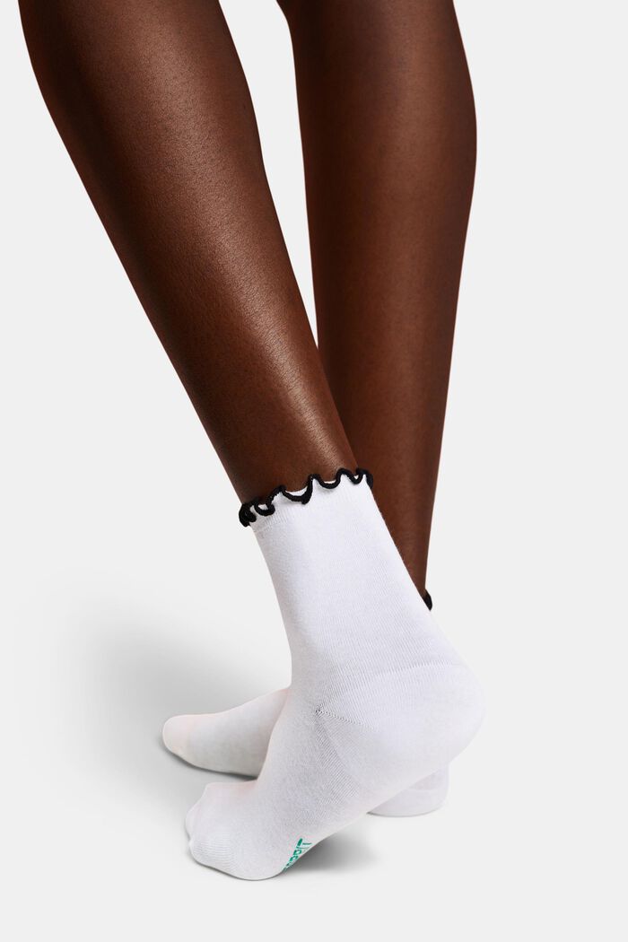 2er-Pack halbhohe Socken mit Rüschen, BLACK/WHITE, detail image number 1