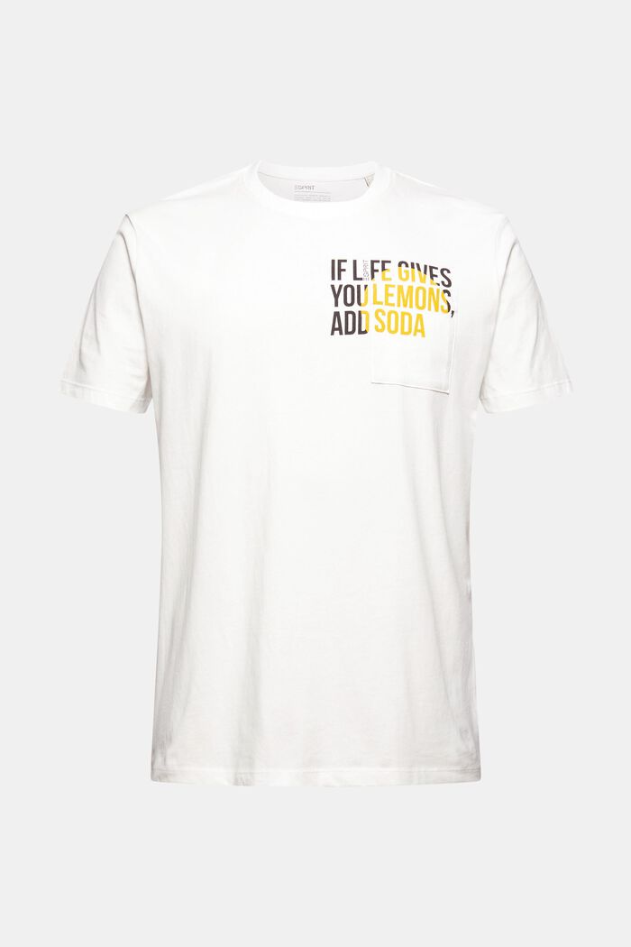Jersey-T-Shirt mit Statementprint, Bio-Baumwolle, OFF WHITE, overview