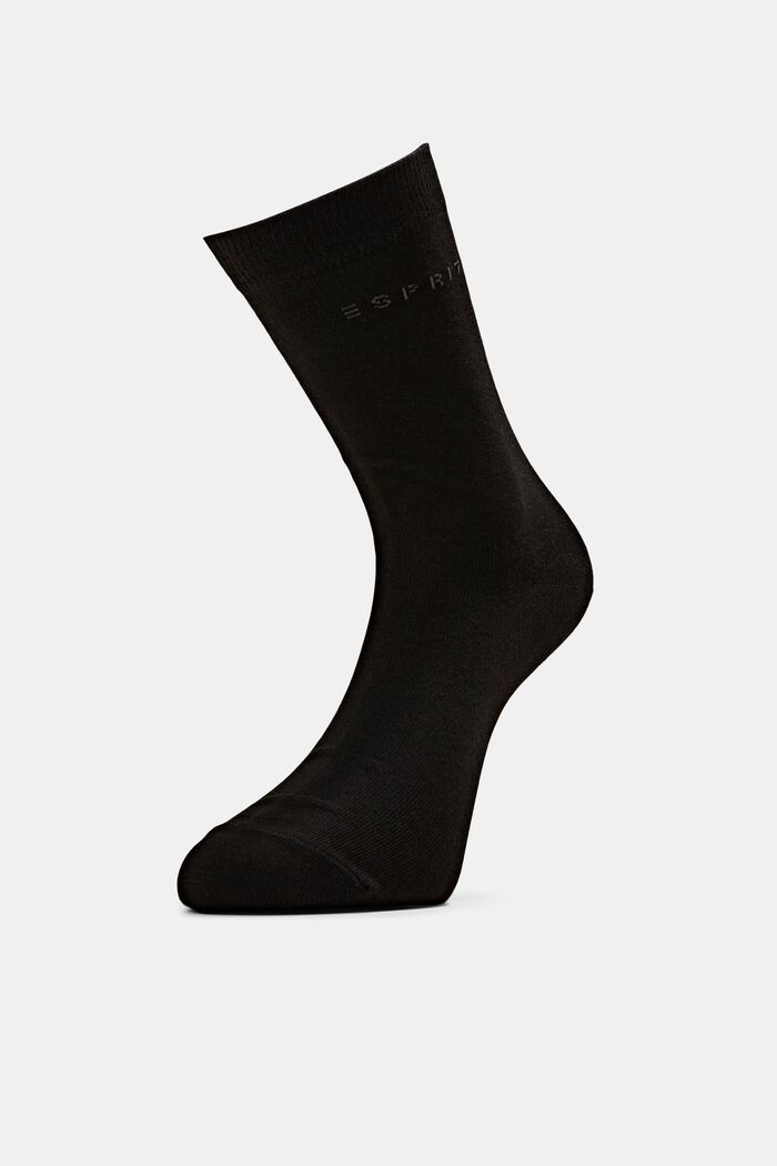 5er-Pack unifarbene Socken, Bio-Baumwolle, BLACK, detail image number 2