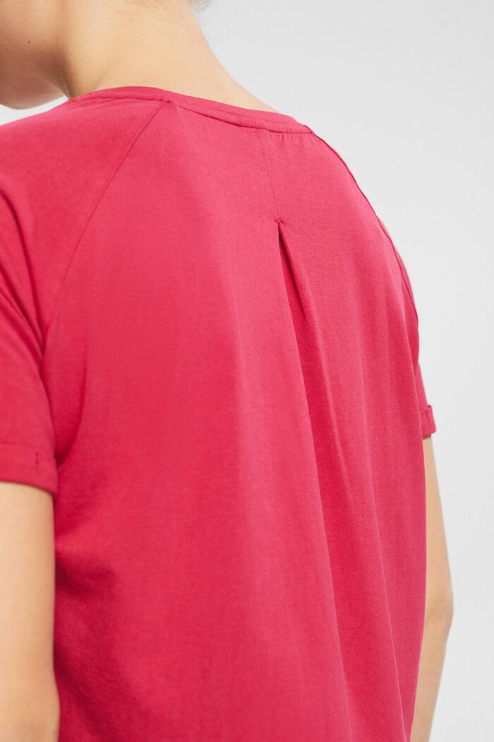 T-Shirt mit umgeschlagenen Ärmeln, CHERRY RED, detail image number 2