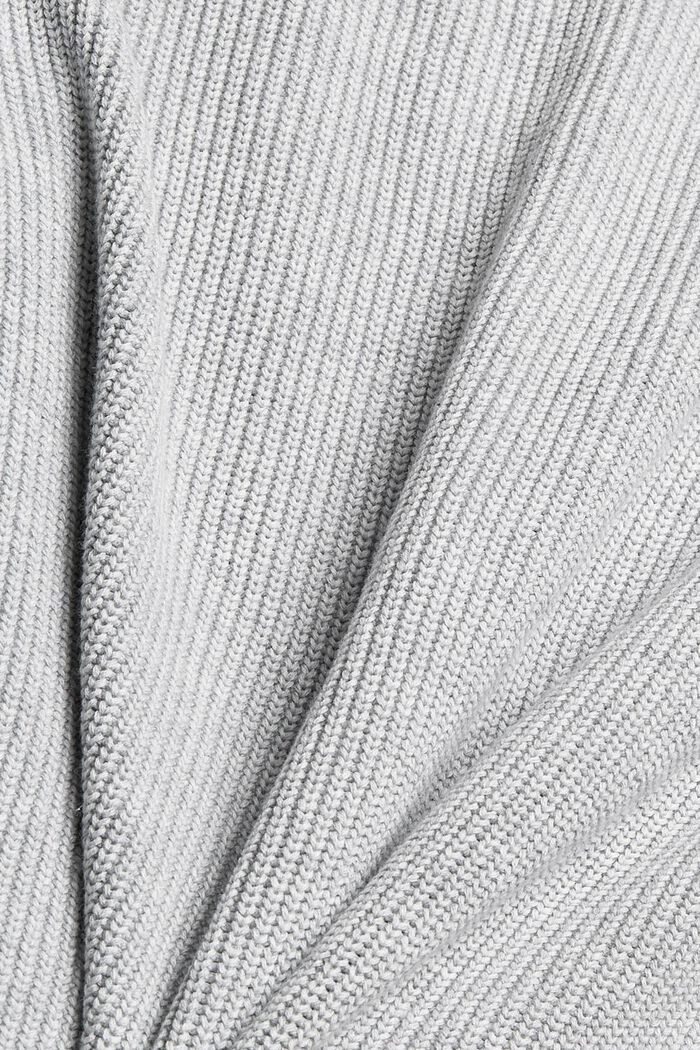 Rippstrick-Pullover mit Schulter-Detail, LIGHT GREY, detail image number 4