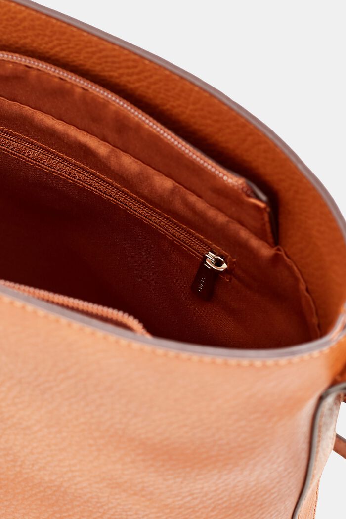 Hobo Bag in Leder-Optik, RUST BROWN, detail image number 3
