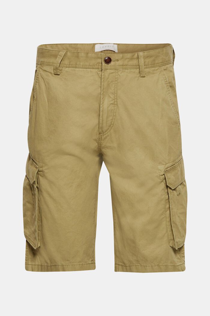 Cargo-Shorts aus 100% Baumwolle, OLIVE, overview