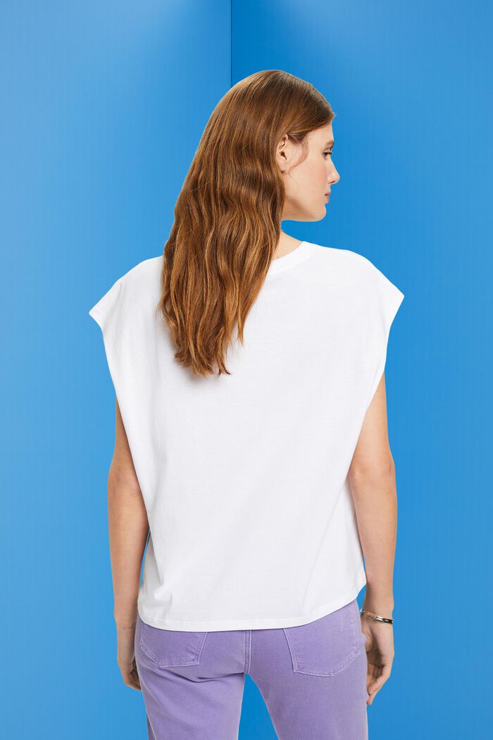 Baumwoll-T-Shirt mit Frontprint, WHITE, detail image number 3