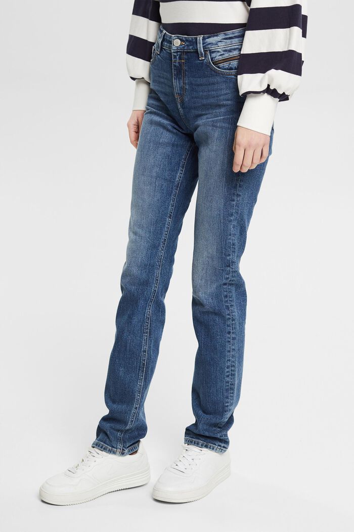 Jeans mit Destroyed-Effekten, BLUE MEDIUM WASHED, detail image number 0