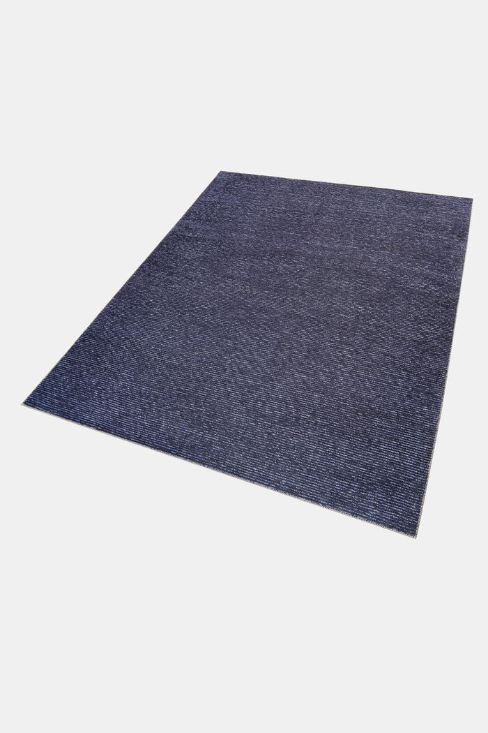 Kurzflor-Teppich mit upgecycelter Baumwolle, DARK BLUE, detail image number 4