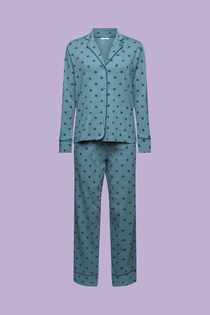 Langes Pyjama-Set aus Jersey, TEAL BLUE, detail image number 5
