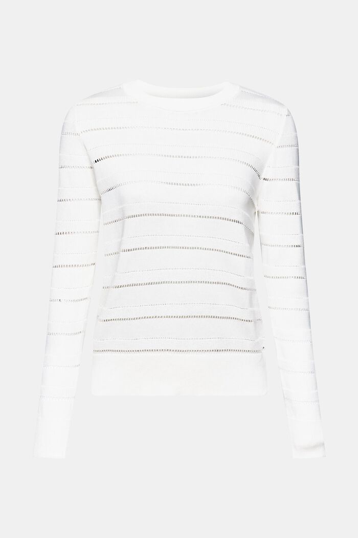 Pointelle-Pullover, OFF WHITE, detail image number 6