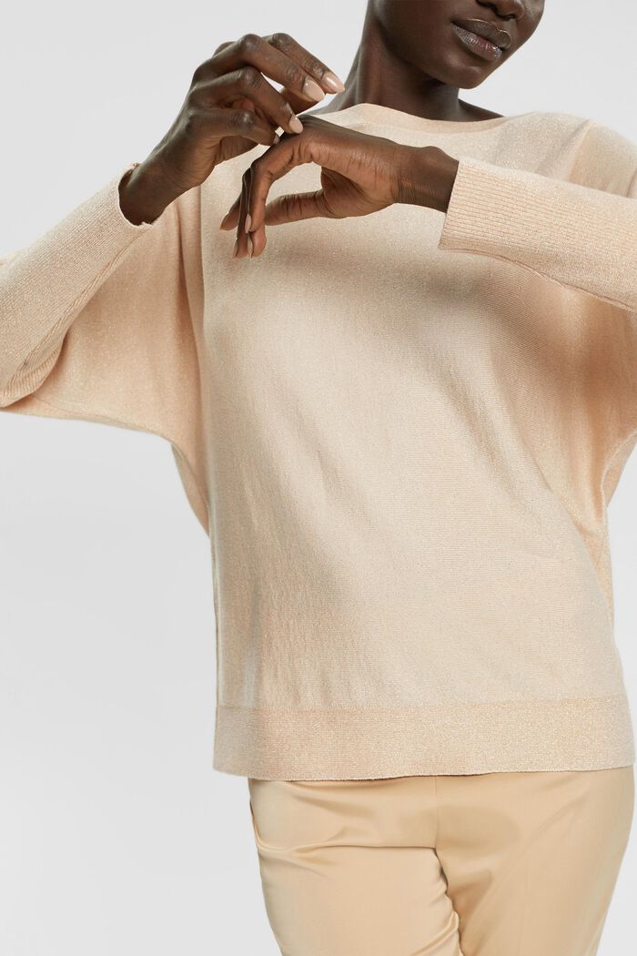 Funkelnder Pullover, LENZING™ ECOVERO™, DUSTY NUDE, detail image number 3