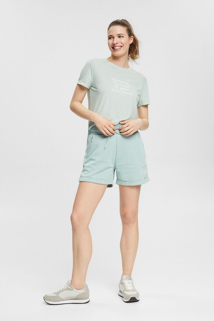 Recycelt: Sweat-Shorts mit Zippertaschen, DUSTY GREEN, detail image number 1