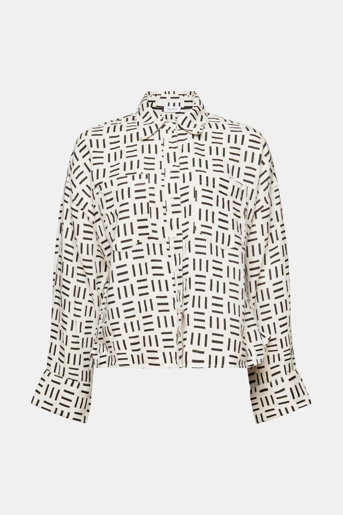 Button-Up-Hemd aus Leinen mit Print, WHITE, detail image number 5