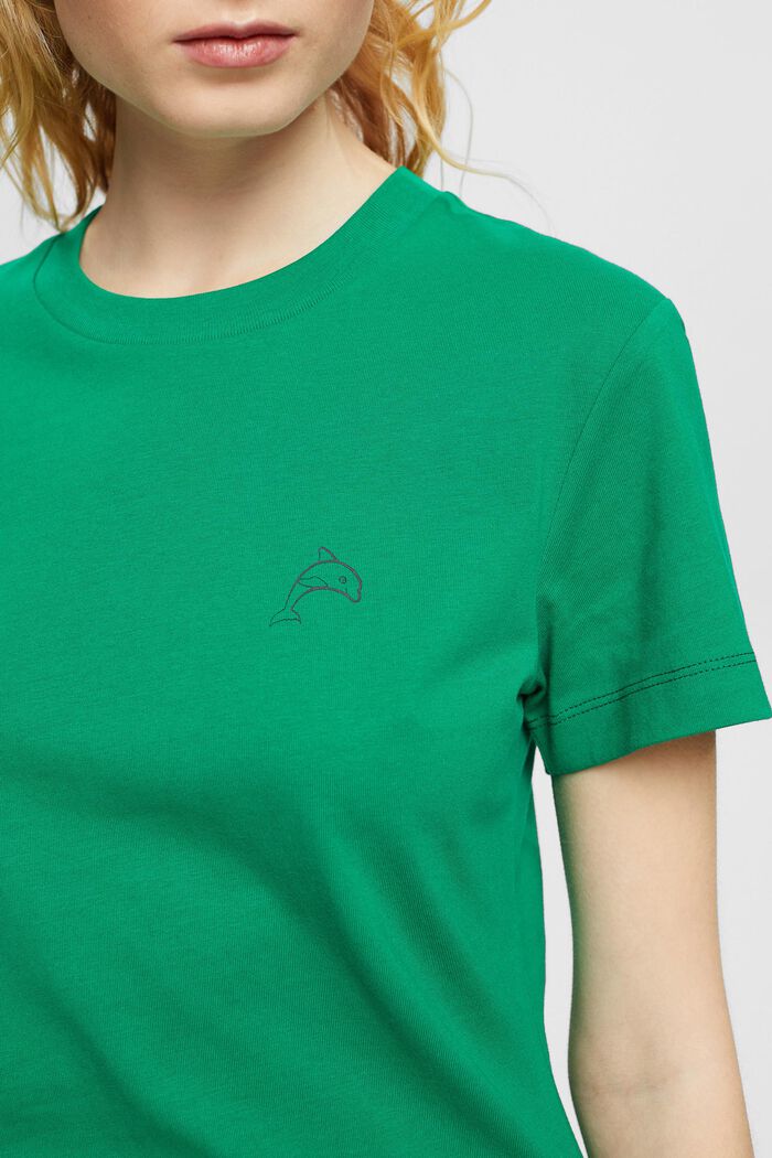 Baumwoll-T-Shirt mit Delfinprint, GREEN, detail image number 2