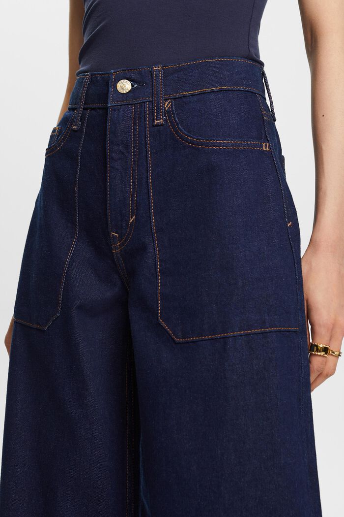 Retro-Jeans mit weitem Bein, 100 % Baumwolle, BLUE RINSE, detail image number 2