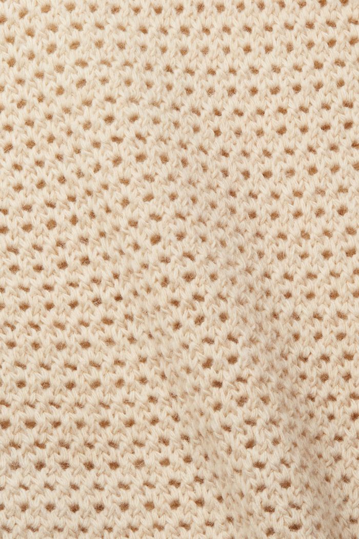 Mit Alpaka: Pullover aus Strukturstrick, CREAM BEIGE, detail image number 1