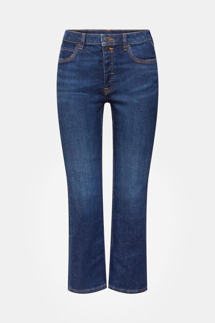 Mid-Rise-Jeans mit Kick Flare, BLUE DARK WASHED, overview