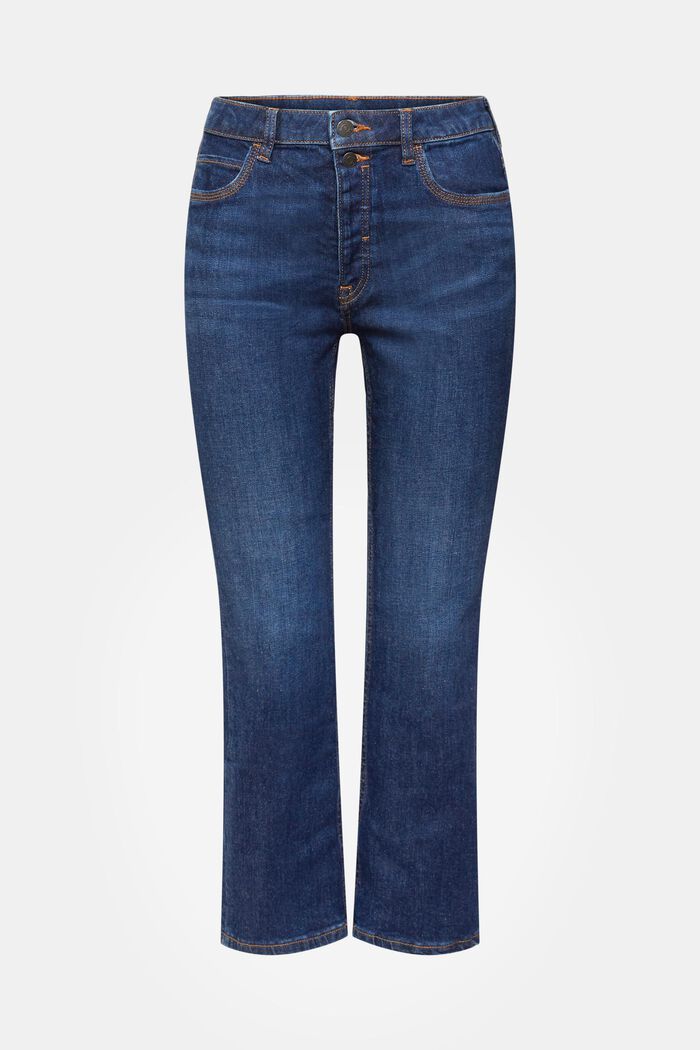 Mid-Rise-Jeans mit Kick Flare, BLUE DARK WASHED, detail image number 7