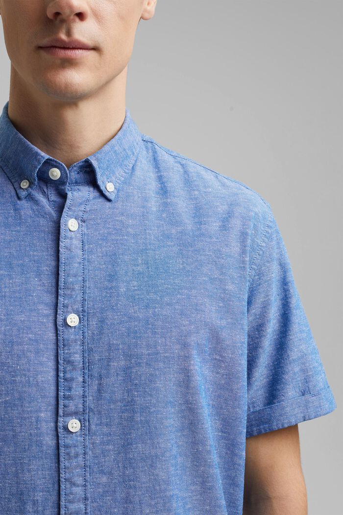 Leinen/Organic Cotton: Kurzarm-Hemd, LIGHT BLUE, detail image number 2