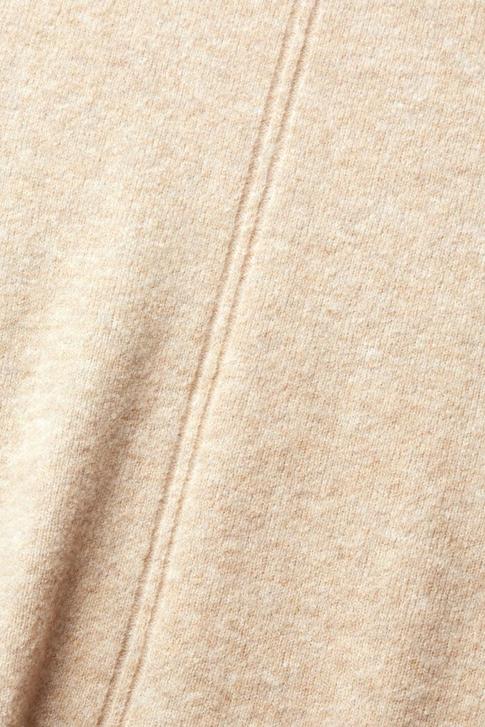 Mit Wolle: flauschiger Pullover mit Stehkragen, SAND, detail image number 1